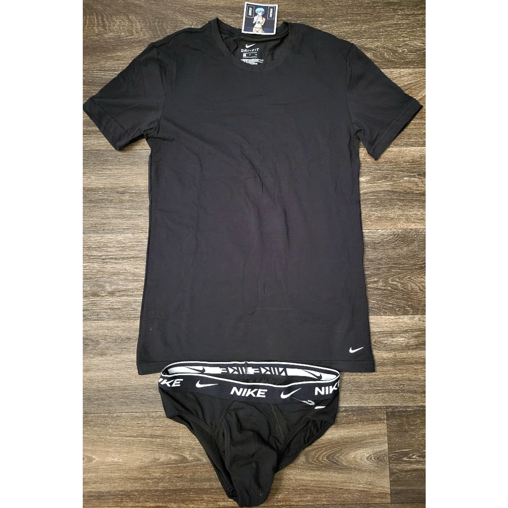 Nike Dri-Fit Essential Cotton Stretch Slim Fit V-Neck Shirt and Underwear Brief
